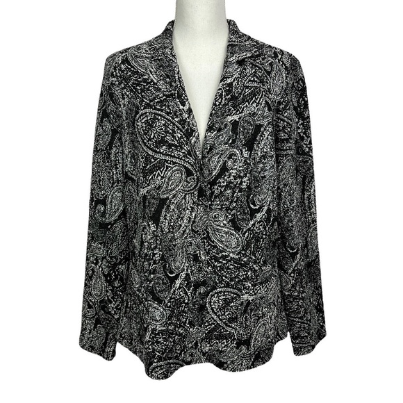 Chico’s Travelers Women’s Lightweight Career Blazer Sz 2 (L 12) Multi Color - Picture 1 of 10